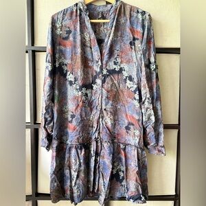 Sacred Threads Women’s Dress Tunic Sz S/M Boho Long Sleeve Button Up